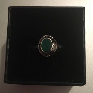 SOLD Sterling silver and Malachite Ring